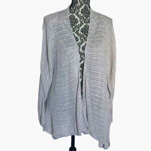 Eileen Fisher Sweater Drape Front Open Knit Waterfall Comfort Women's Size 1X